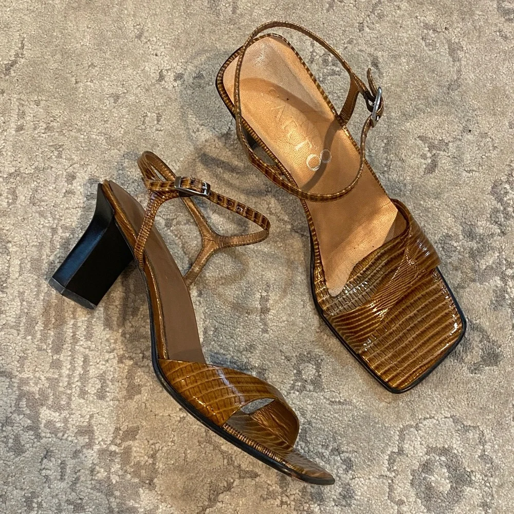 Franco Sarto Brown Strappy Sandals